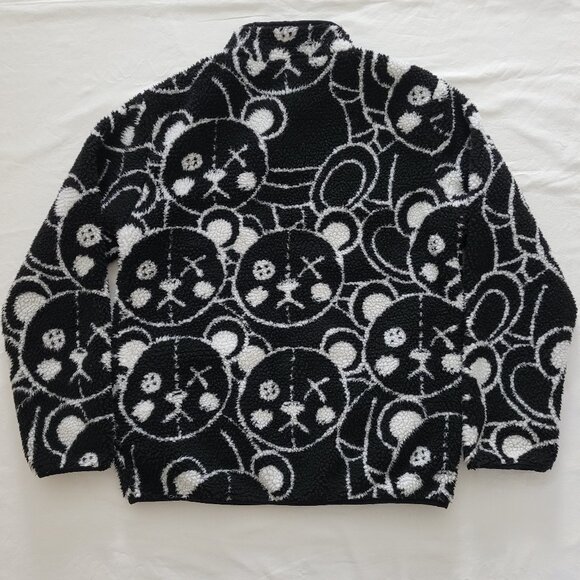 Reason Teddy Bear Sherpa Full Zip Jacket Mens Oversized Y2K Streetwear Medium - Picture 2 of 11